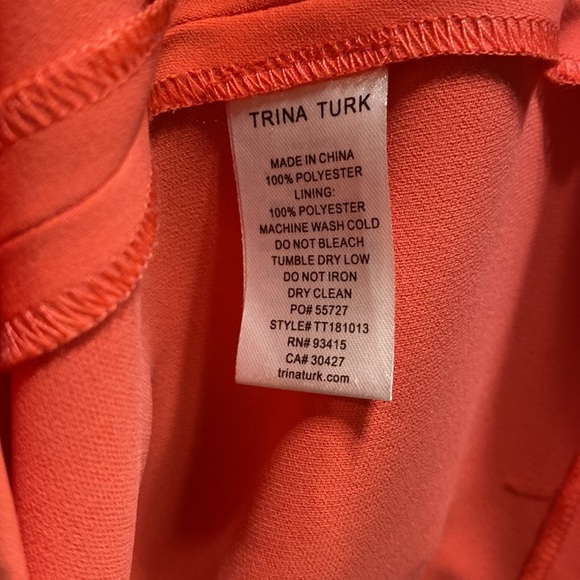 Trina Turk Pink Coral Split Sleeve Dress Size 2 - Picture 4 of 5